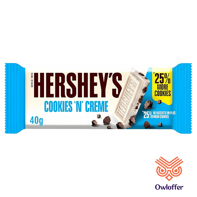 Hershey's Cookies 'n' Creme Chocolate Bar 40g
